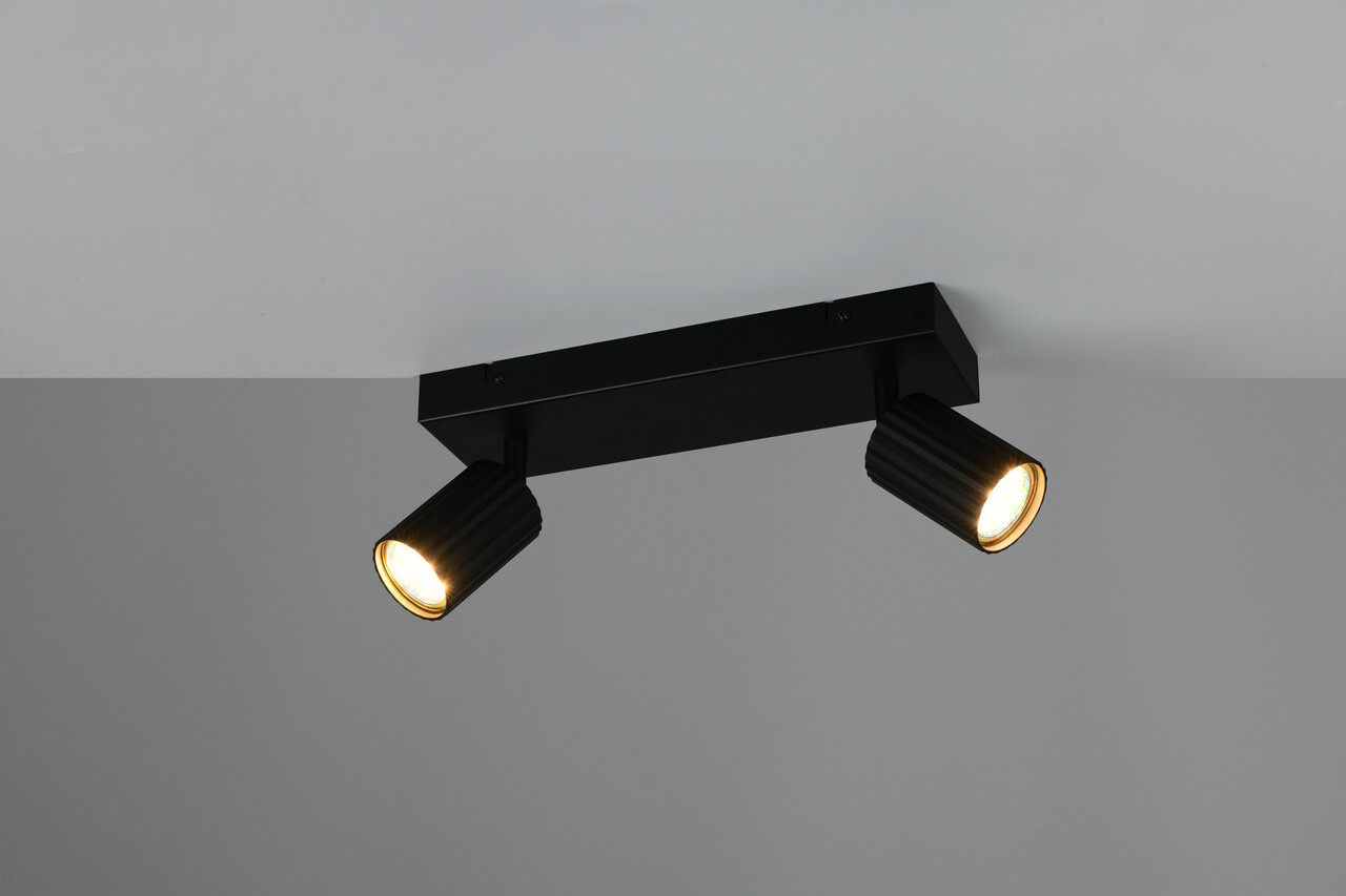 Plafoniera Soka, TRIO, 30x9x14.5 cm, 10W, 2x GU10, metal, negru mat - imagine 5